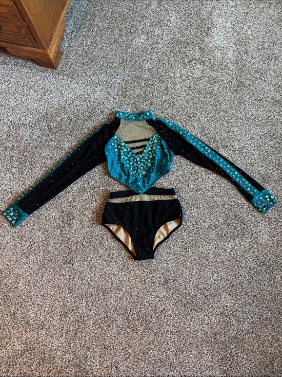 Glamour Other - Glamour Teal and Black Jeweled Dance Costume